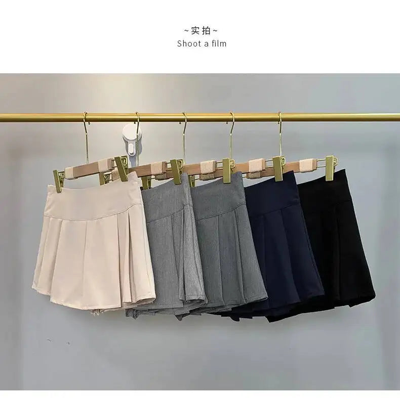 WOMENGAGA Korea Style Sexy Slim High Waist Strap A-line Half Length Skirt Fashion Women Skorts JK Sweet 2023 New  OW3W