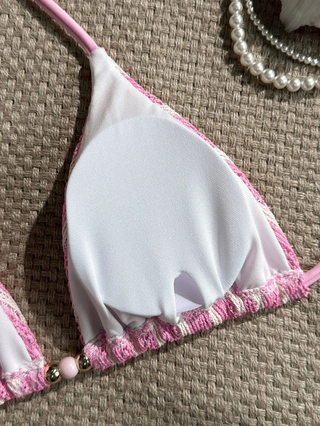 Sexy Pink Striped Micro Bikini Women 2026 Halter Push Up Bra Tie Side Thong Swimsuit Brazilian Beach Bathing Suit Swimwear