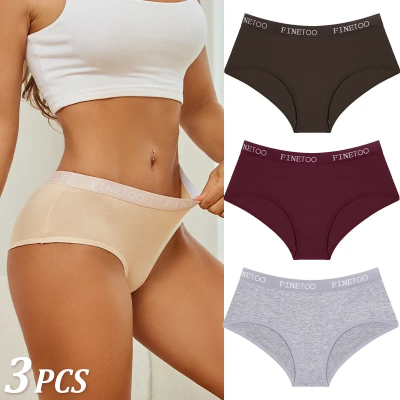 New 3Pcs Women's Cotton Briefs Letter Belt Underwear Women Panties Sexy Breathable Briefs Female Stretch Ladies Soft Lingerie