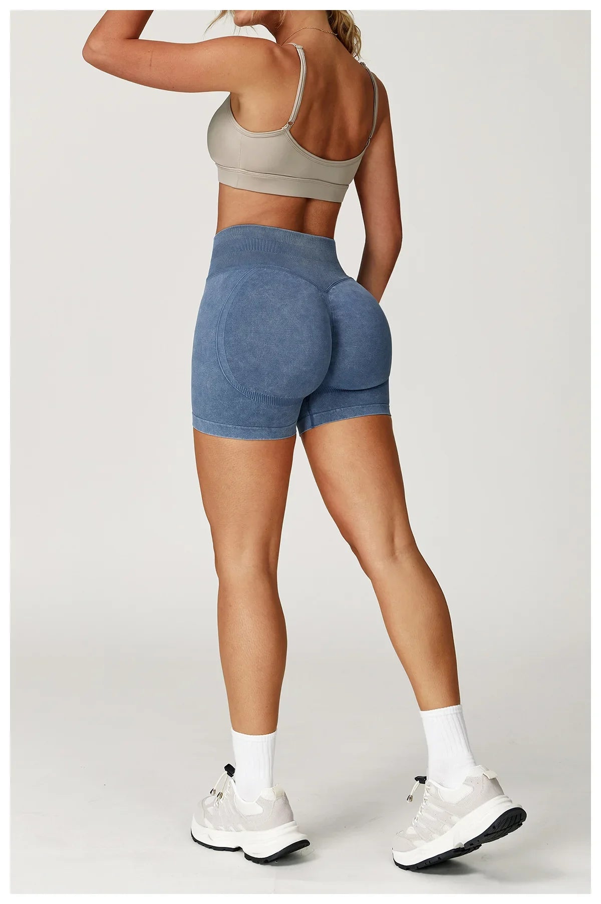 High Waist Yoga Shorts Women Sand Washed Yoga Shorts Workout Shorts Fitness Yoga Lift Butt Fitness Yoga Gym Running Short Pants