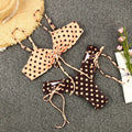 2026 New Sexy Low Bikini Set Swimwear Women Print Floral Brazilian Halter Backless Swimsuit Strappy Beachwear Dot biquini female