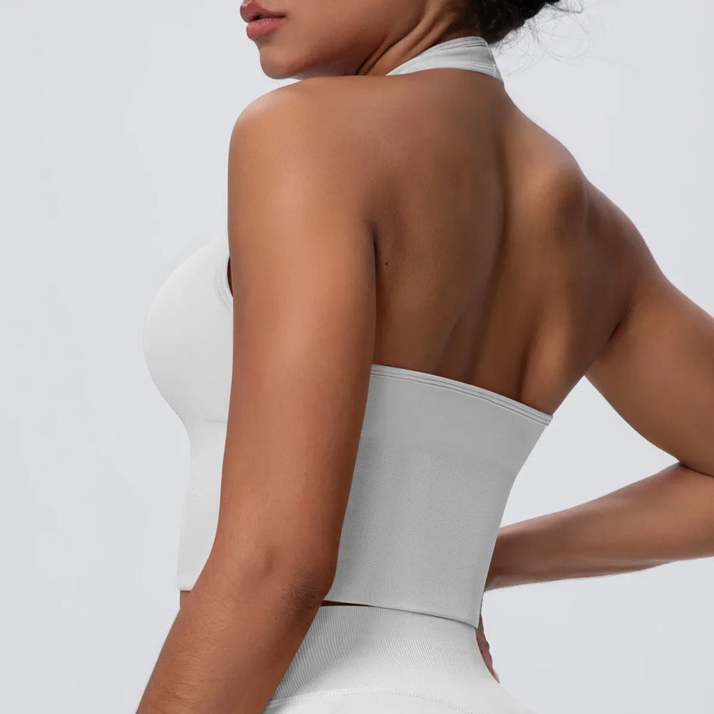 Gym Tops Women Halter Top Gym Vest Woman Sexy Backless Push Up Sport Bras Running Vest Workout Tops Activewear Yoga Fitness Vest