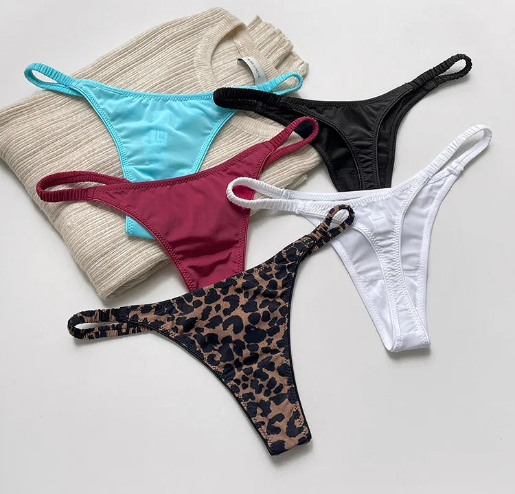 Women Panties Sexy G String Thong Ice Silk Seamless Underwear Leopard T Back Girls Briefs Leopard Underpants Plus Size S-XL