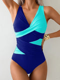 Sexy White Black Patchwork Swimwear Women Deep V Neck Cross Tummy Control One Piece Swimsuit Beach Bathing Suit Monokini 2026