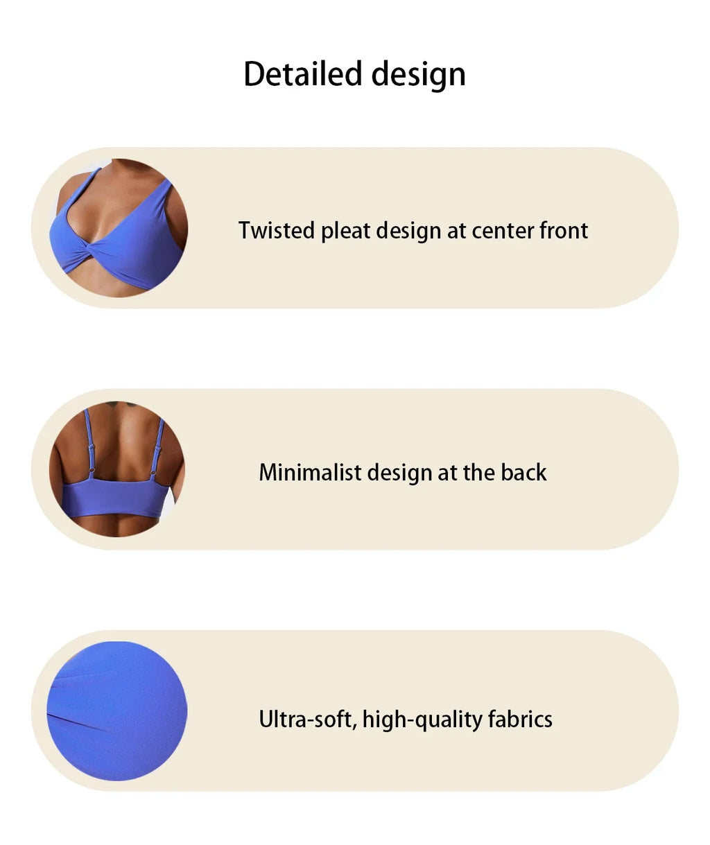 Hearuisavy Summer Sports Bra Shockproof Push Up Gym Top Women Quick-Dry Yoga Clothes Pleated Design Brassiere Workout Crop Top
