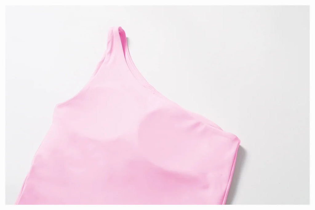 Single Shoulder Bra Women Yoga Sports Bra Breathable Shock Proof Gym Workout Fitness Push Up Top Running Sports Vest Underwear
