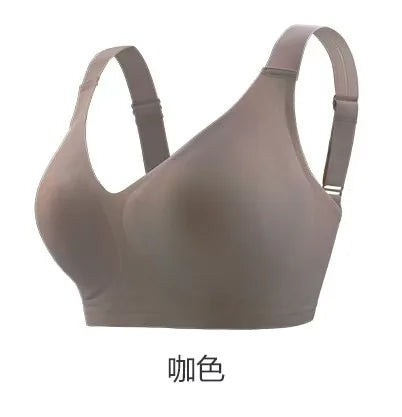 Women's Plus Size Deep V Bra Seamless Breathable Push-up Thin Jelly-like Wire-free C-F Cup Comfortable and Breathable Bra
