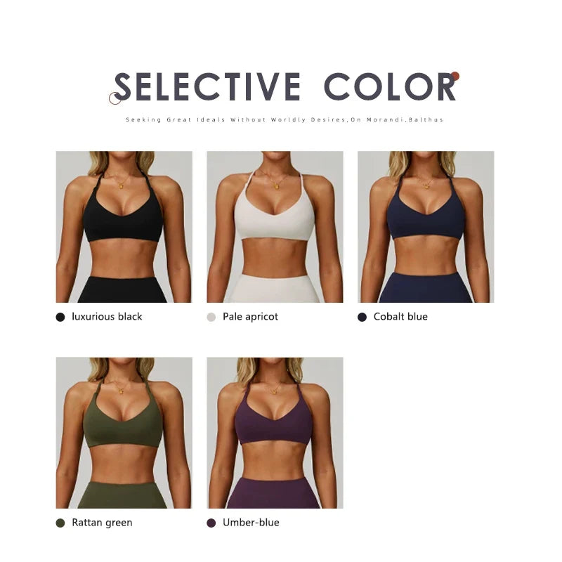Hearuisavy Breathable Sports Bra Women Quick Drying ShockProof Gym Workout Top Casual Yoga Clothing Push Up Running Fitness Bras