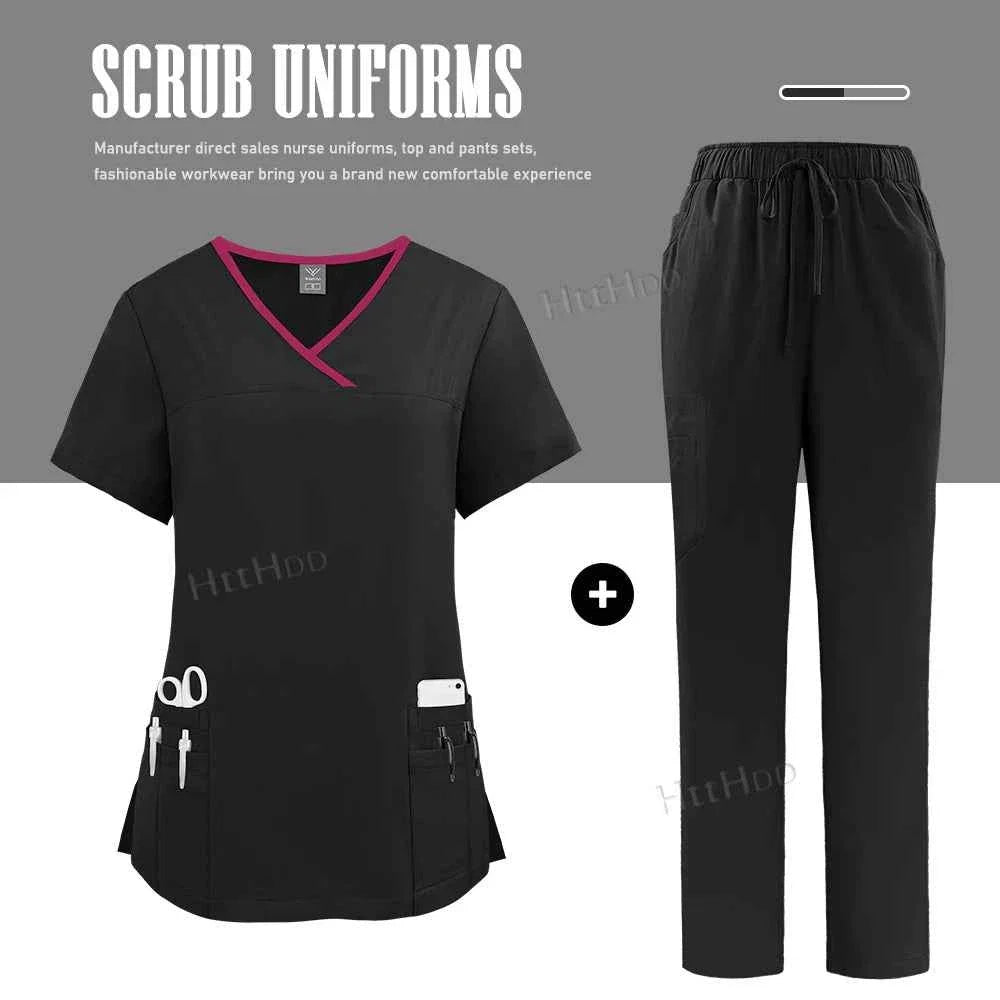 Nurse Uniform Medical Scrubs Set Women