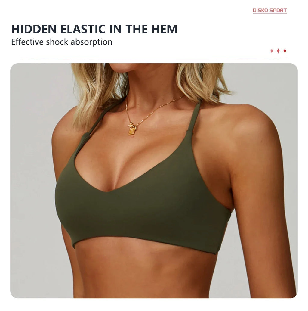 Hearuisavy Breathable Sports Bra Women Quick Drying ShockProof Gym Workout Top Casual Yoga Clothing Push Up Running Fitness Bras