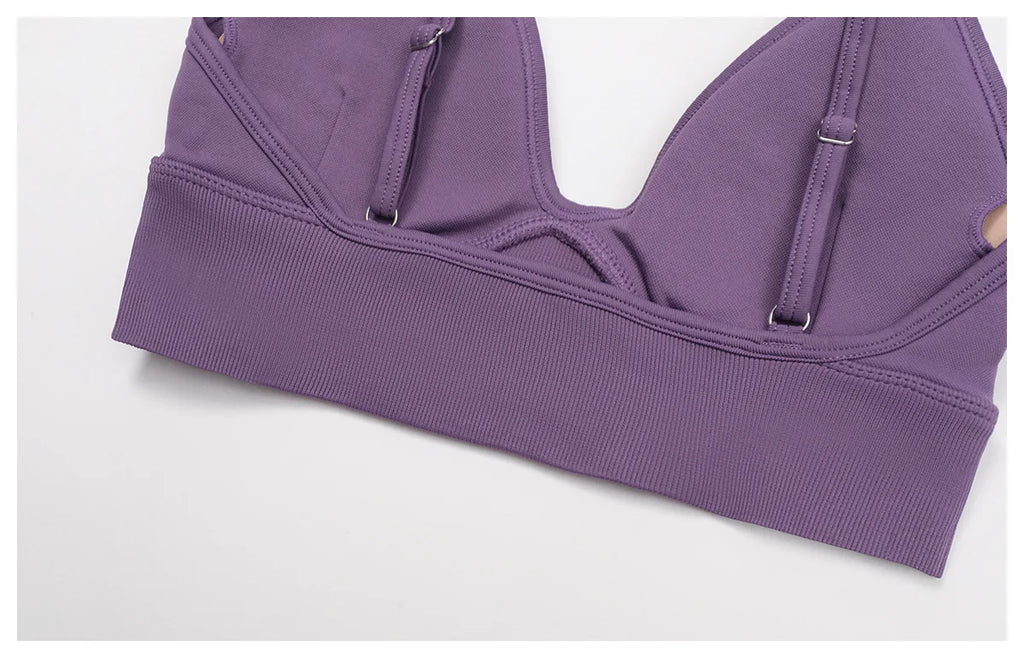 Breathable Sports Bra Shockproof Fitness Top Women Yoga Bra Crop Top Push Up Adjustable Shoulder Strap Sport Bra Gym Workout Top