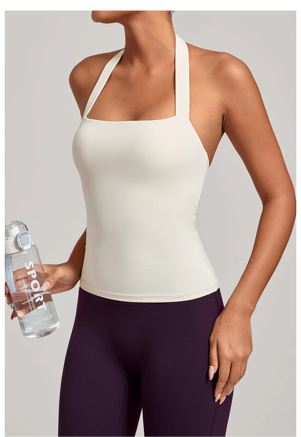 Sports Yeautifulback Breathoga Vest Neck Hanging Detachable Chest Pad Women Bra High Elasticity Slim Bable Running Sports Vest
