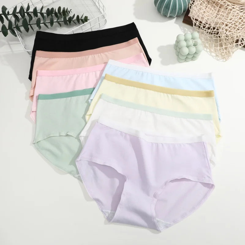 3Pcs/Set Women's Seamless Cotton Briefs Women Panties Solid Color Breathable Underwear Female Low Waist Soft Lingerie S-XXL