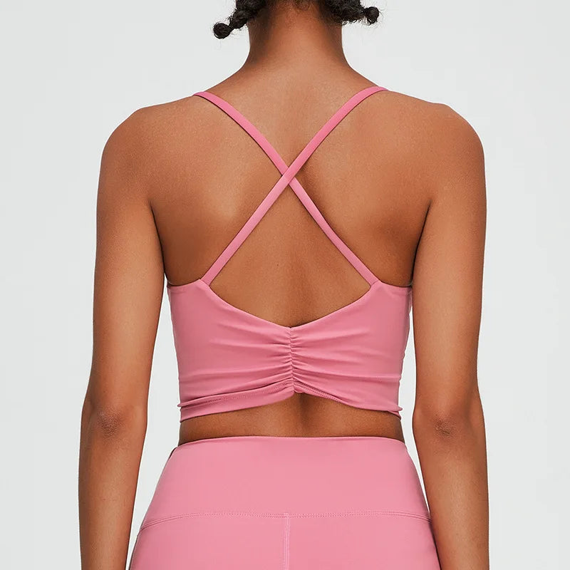 Women's Sports Underwear Cross Back Vest Yoga Bra Gym Training Clothes Sports Bra Women's Quick Drying Running and Fitness Top
