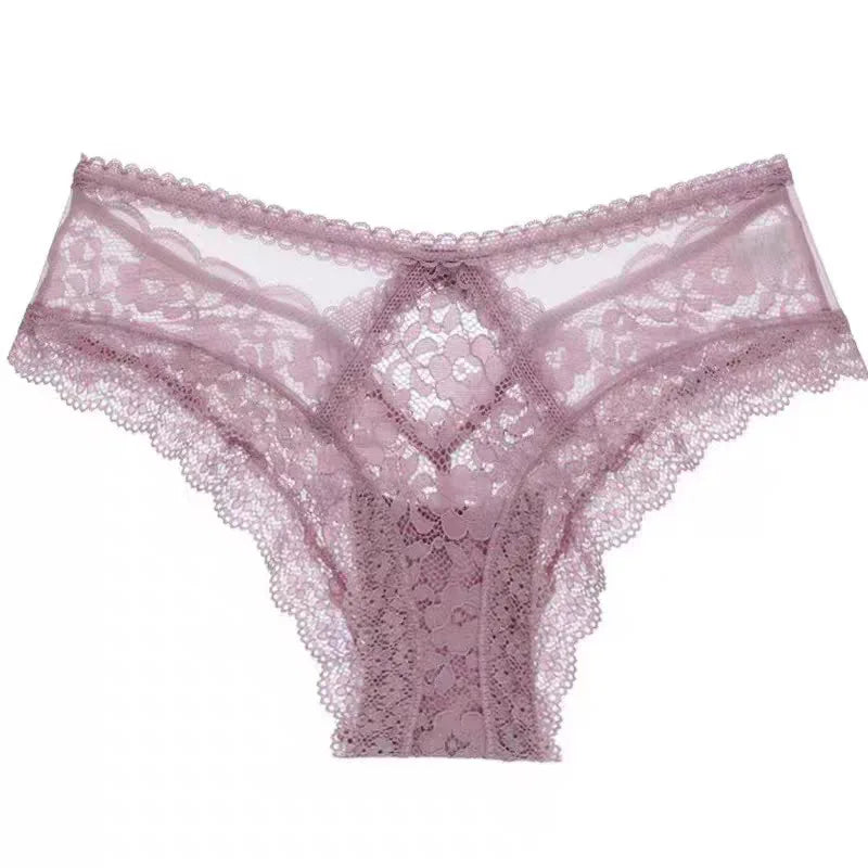 Lace Thin Sexy Girls Panties Seamless Women Briefs Thong Hollow Out G String Underwear Transparent Female Low Waist Lingerie