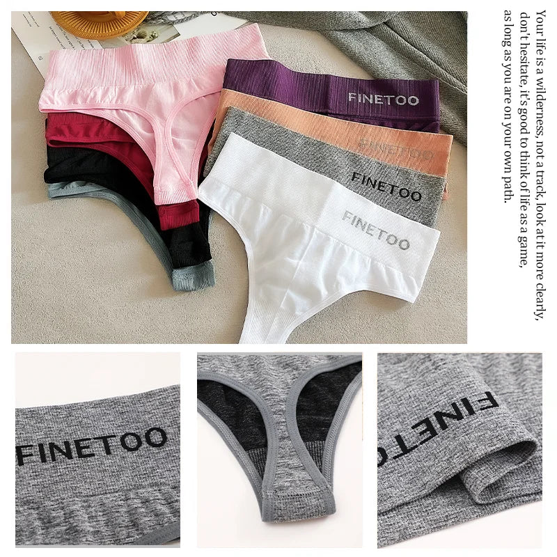 3Pcs M-2XL Seamless Thongs Women High Waist G-string Ladies Comfortable Bikini Panties Thong Underpants Girls Underwear Lingerie