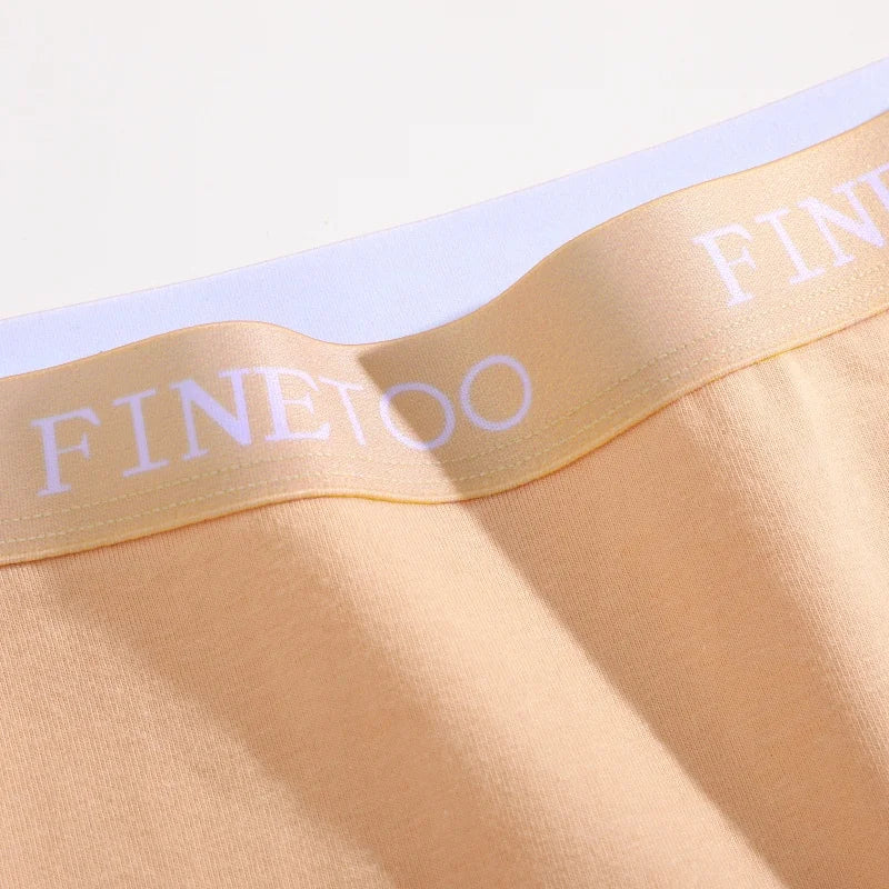 FINETOO 4Pcs Women's  Cotton Panties Sexy Breathable Low Waist  Briefs Letter Straps Underwear Soft Stretch Comfortable Lingerie