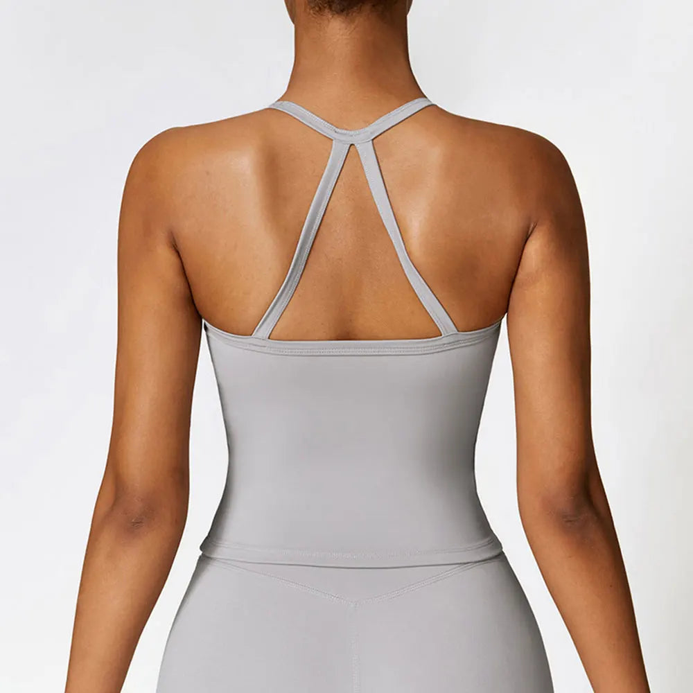 Strappy Sports Bra For Women Gym Workout Tops Sexy Yoga Bra Gather Fitness Push Up Training Running Female Sport Vest
