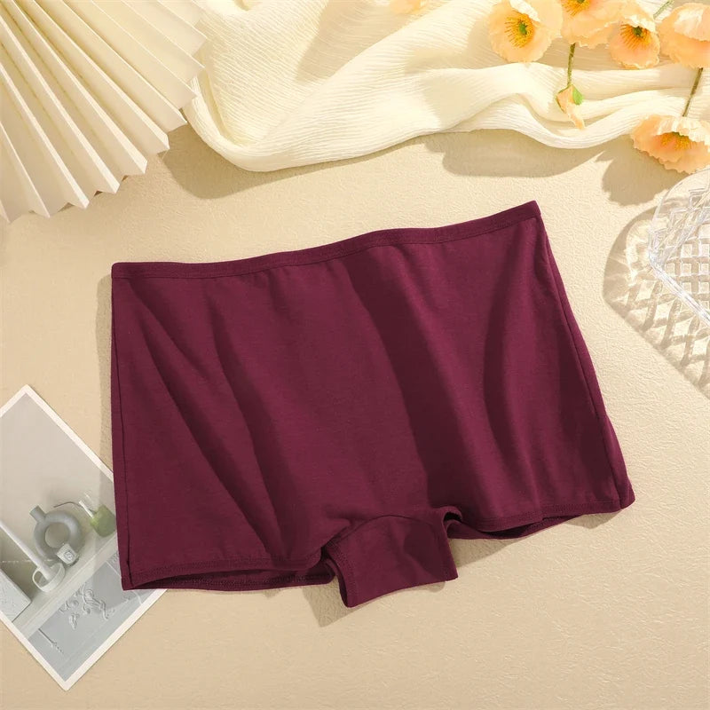 3PCS Women's  Cotton Seamless Panties Sports Boxers Underwear Female Solid Color Briefs Cozy Lingerie Intimate Underpants XS-XL