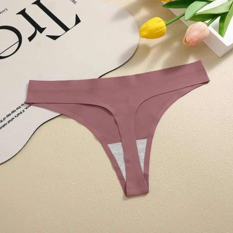 5Pcs/Set Seamless Ultra-thin panties Maillard Panties Women Ice Silk Underwear Sexy Panty Low Waist G-string Female Solid Panty