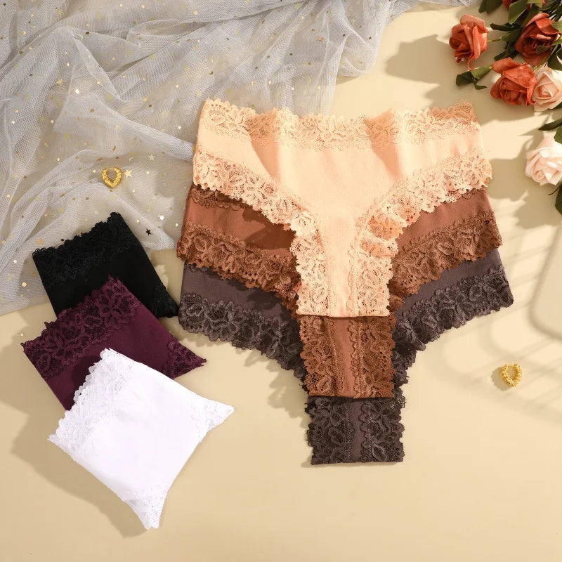Women Cotton Panties Lace Female Sexy Briefs Pantys Ladies Breathable Underwear Girls S-XL Intimates Lingerie Soft Thongs Panty