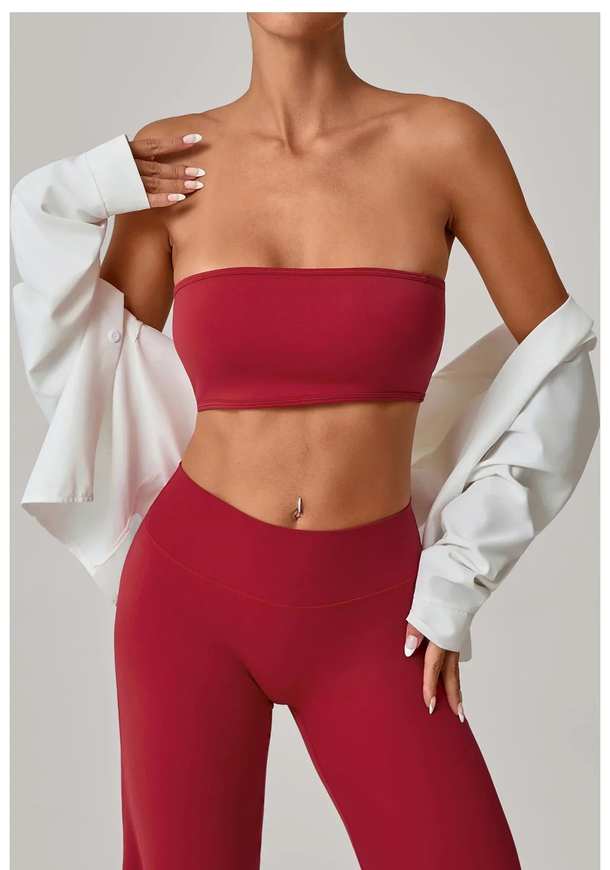 Women Strapless Sports Bra Gym Top Quick-Drying Yoga Clothes Women Tube Top Fitness Chest Wrap Underwear Workout Bra Female