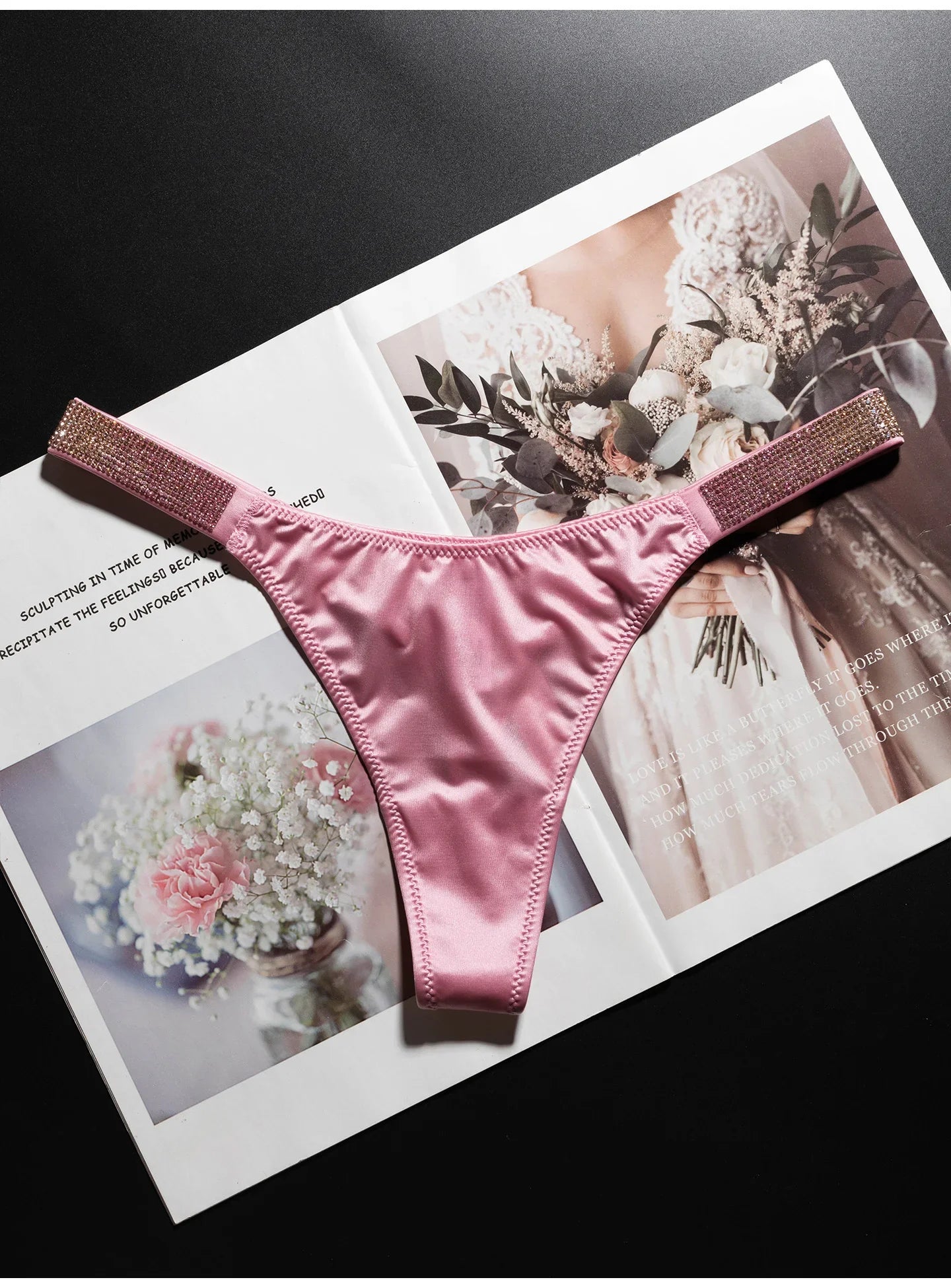 Letter Sexy Panties Women Thongs Rhinestones Diamonds G-string Sports Thong Low Waist Shorts Briefs T-back Fitness S-XL