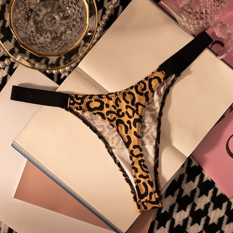 Cotton Sexy Women Panties Leopard Zebra Printed Seamless Girls Briefs Thong Girls G String Fitness Low Waist T-back Size S-XL