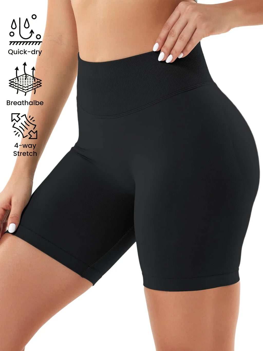 High stretch hip lifting fitness yoga shorts with peach hips and no awkward lines, Pilates medium intensity training shorts