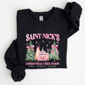 Saint Nick's Christmas Tree Farm Retro Winter Santa Snow Xmas Seasonal Sweatshirt