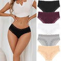 5PCS/Set Women Cotton Panties Sexy Lace Low Waist Briefs Stretch Comfortable Ladies Underwear Soft Breathable Intimate Lingerie