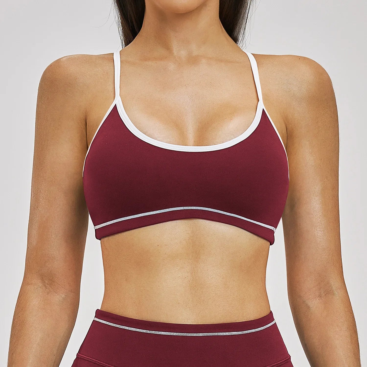 Yoga Bra U-Shaped Adjustable Shoulder Strap Cross Back Women Fitness Sports Bra Top Gym Yoga Athletic Tight Workout Jog Soft Pad