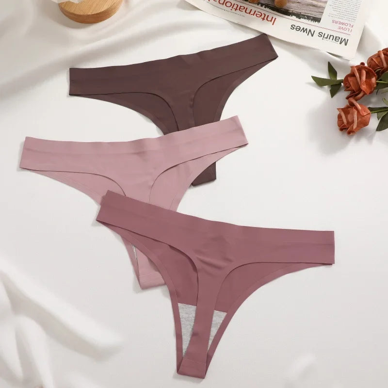 5Pcs/Set Seamless Ultra-thin panties Maillard Panties Women Ice Silk Underwear Sexy Panty Low Waist G-string Female Solid Panty