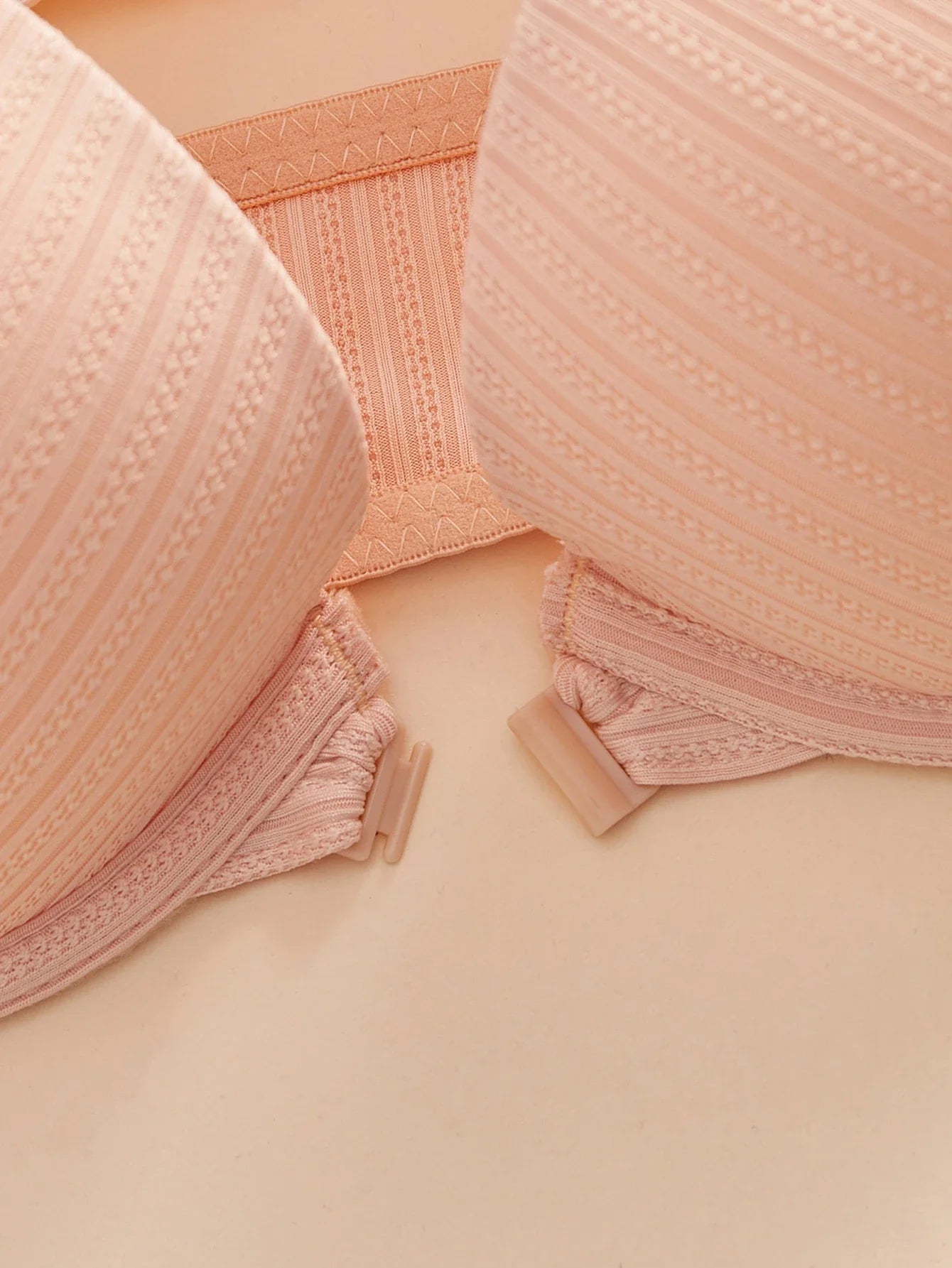1 3 5Pcs Pure and Simple Everyday Solid Bra Push up Sexy Bras Ribbed Fabric with Unlined Sweet Women's Underwear