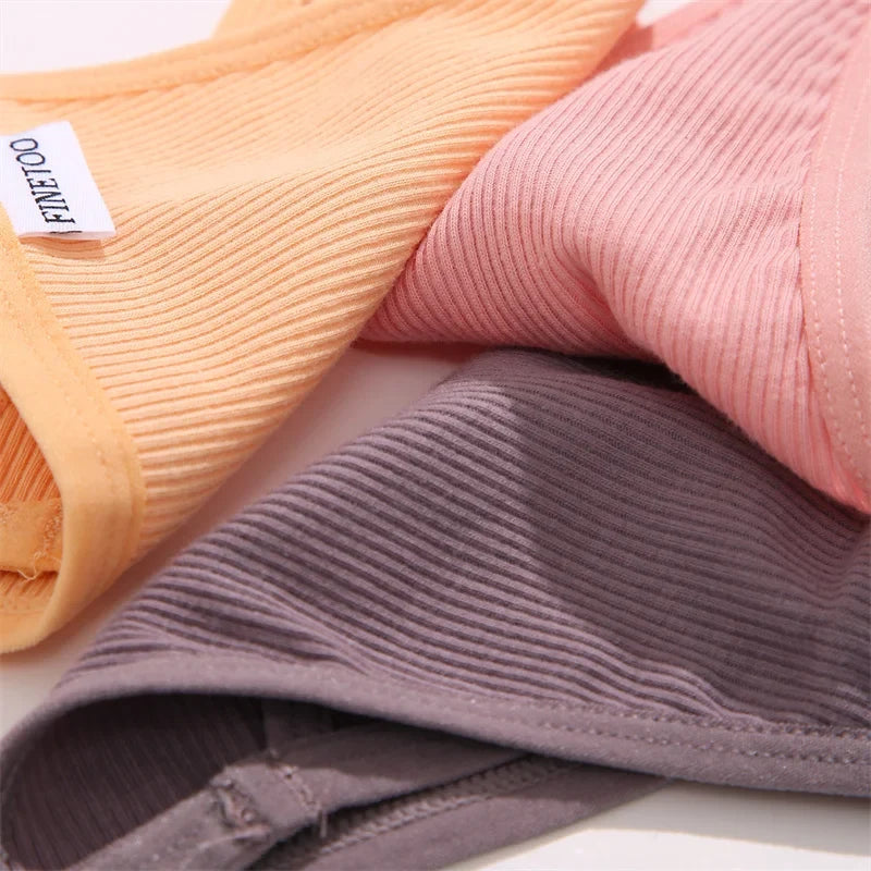 3PCS Women's Panties Cotton Thongs Adjustable Waist Sexy G-String Solid Color Seamless Intimate Female Underpants Lingerie S-XL