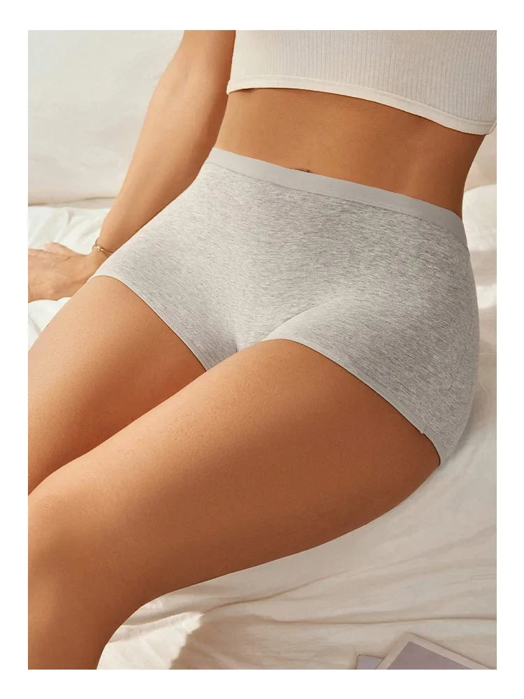 3PCS Women's Panties Cotton Seamless Sports Boxers Underwear Female Solid Color Briefs Cozy Lingerie Intimate Underpants XS-XL