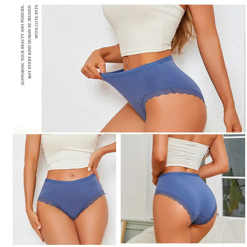 4Pcs/Set Women's Cotton Briefs Women Seamless Panties Solid Color Breathable Underwear Female Low Waist Soft Lingerie S-XXL