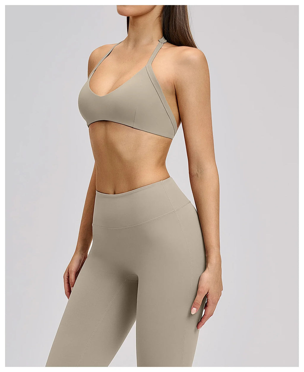 Summer Sports Bra Women Seamless Halter Top Fitness Bra High Support Push-up Open Back Gym wear Running Yoga Workout Underwear