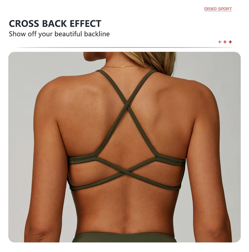 Hearuisavy Breathable Sports Bra Women Quick Drying ShockProof Gym Workout Top Casual Yoga Clothing Push Up Running Fitness Bras