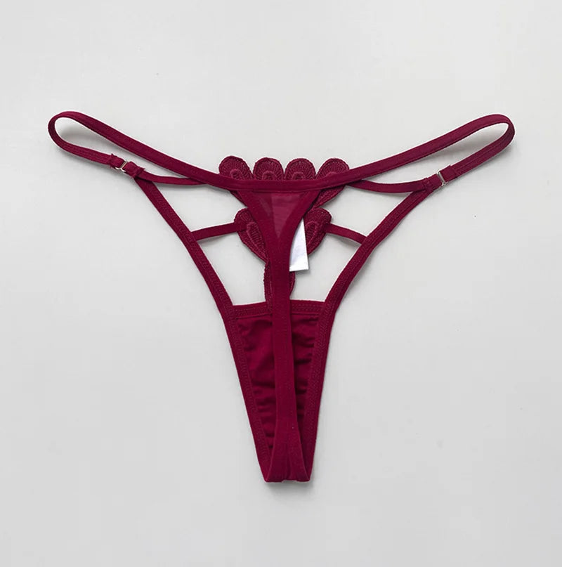 Sexy Thong Lace Panties Women Briefs Girls G String Hollow Out Transparent Underwear Female Thin Low Waist Lingerie Size S-XL