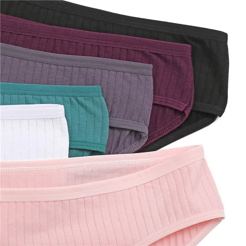 FINETOO Women Cotton Briefs Panties Female Sexy Low Waist Underwear M-XL Breathable Panty Girls Comfortable Intimates Lingerie