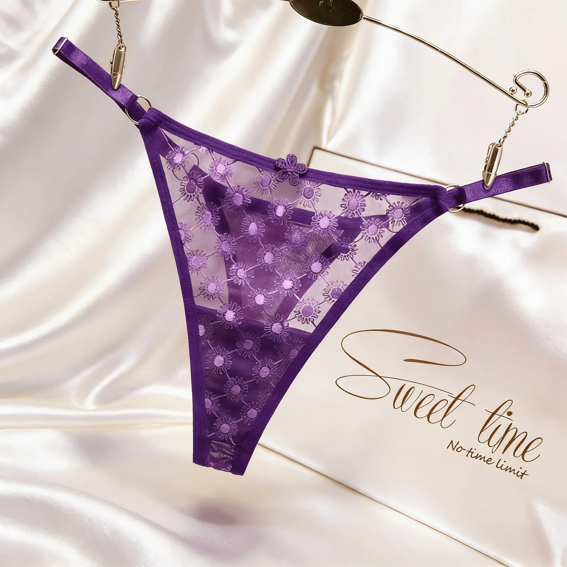 Thin Sexy Girls G String Thong Panties Women Briefs Flower Hollow Out Transparent Underwear Female Lingerie