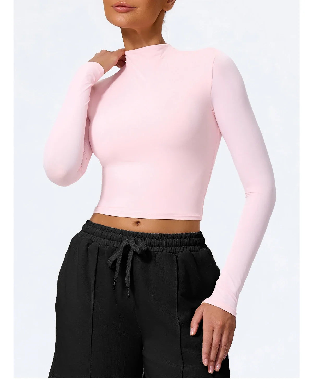 Hearuisavy Summer Women's Fitness Long Sleeved Shirt Lightweight Gym Workout Top Breathable Quick Drying Yoga Clothing Sportwear