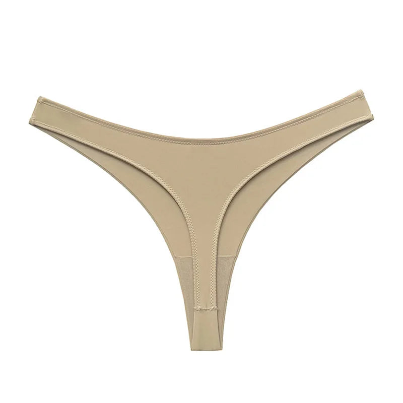 Ice Silk Women Panties Sexy G String Thong Seamless Underwear Candy Color T Back Girls Briefs Leopard Underpants Plus Size S-XL