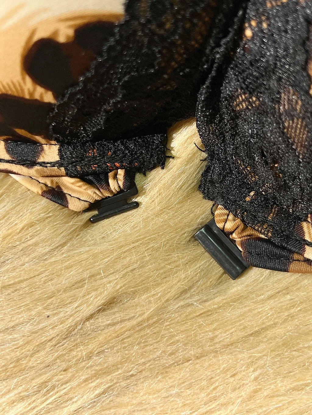 Sexy Leopard Bra for Women Lace Trim Front Buckle Push up Bra Fashion Comfort Lingerie Women's Lace Bra