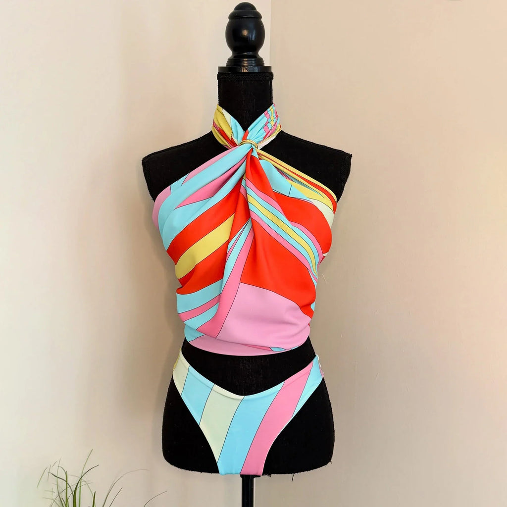 Classic Printed Bikini 2026 Bandeau Biquini Women Sexy Swimsuit Push Up Swimwear Female Swim Suit Halter Bathingsuit Beachwear