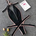 Sexy Bikini 2025 Swimsuit Woman Hollow Out Black Leopard Print Thong Swimwear Front Tie Bathing Suit Backless One Piece Swimsuit