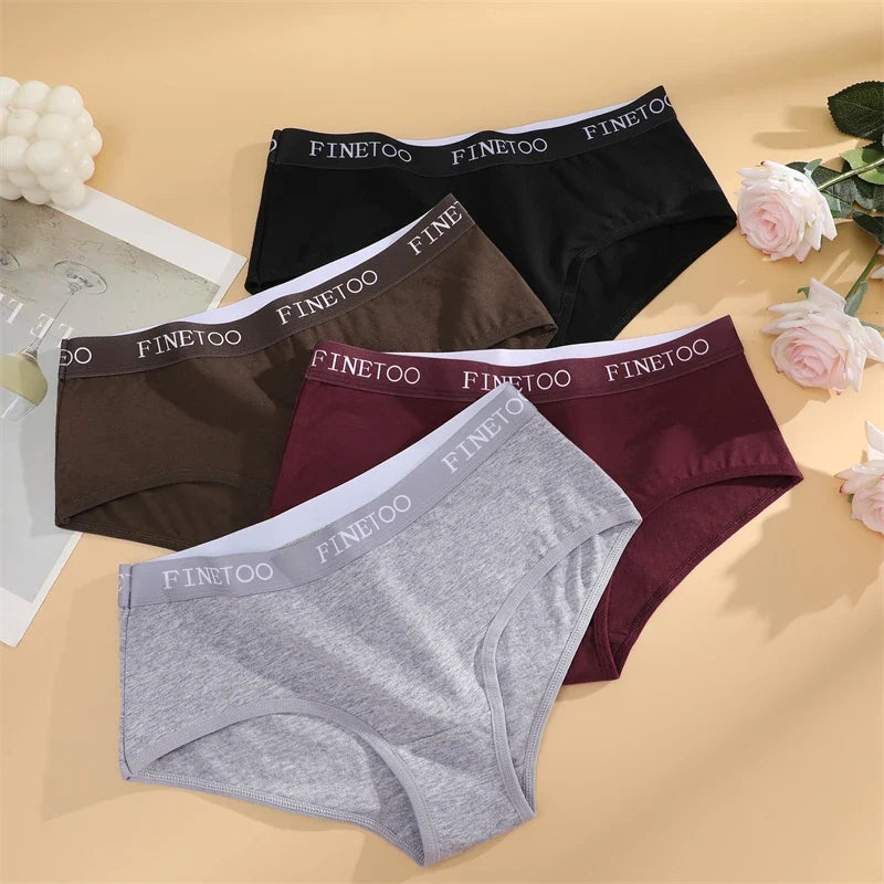 New 3Pcs Women's Cotton Briefs Letter Belt Underwear Women Panties Sexy Breathable Briefs Female Stretch Ladies Soft Lingerie