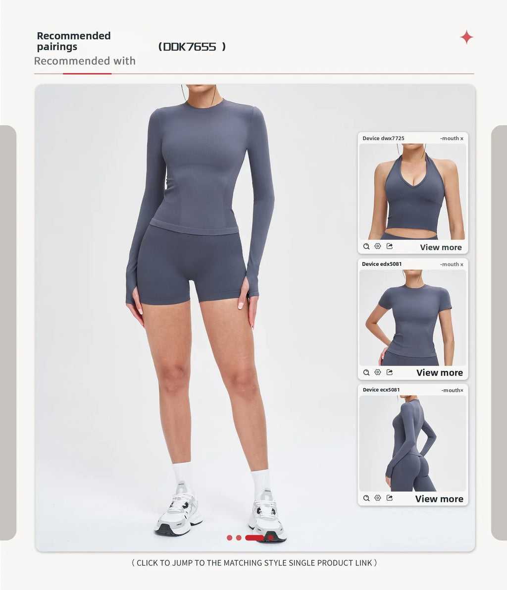High Waist Shorts Seamless Yoga Shorts Workout Fitness Lift Peach Butt Fitness Tight Gym Running Body Shaper Pants Ribbed Shorts