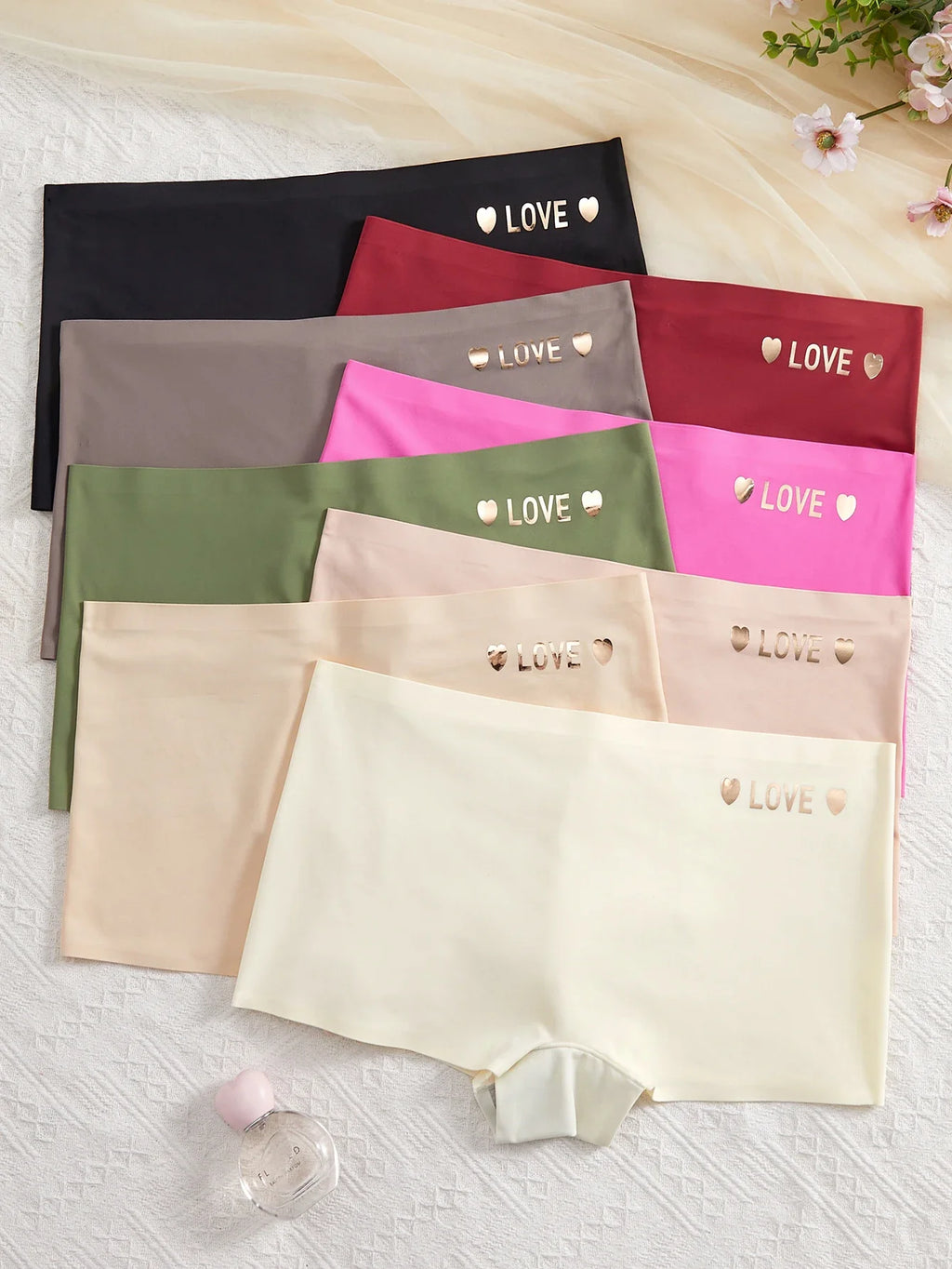 8PCS Seamless Women's Panties Love Heart Boxers Multi-Color Comfortable Women's underwear set